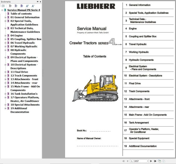 Liebherr Crawler Tractor PR724 PR764 Service Manual 1