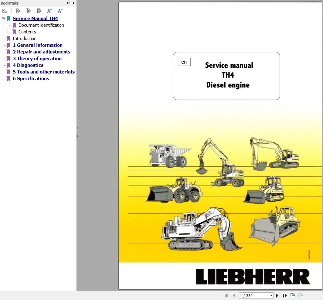 Liebherr Diesel Engine D404 D405 Service Manual 9739320 1