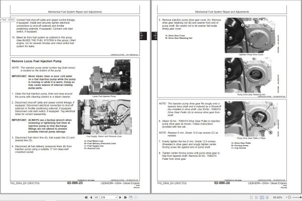 Liebherr Engine D504NA D504T D504TI Mechanical Fuel Systems Workshop Manual 10035864 2