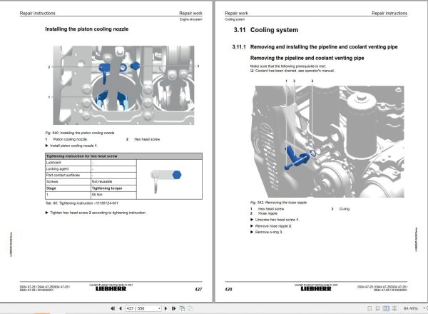 Liebherr Engine D934 A7 25 D944 A7 25 Repair Instructions Manual 13563708 2