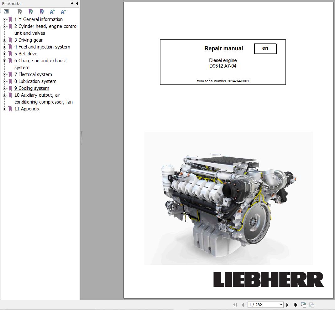 Liebherr Engine D9512 A7 04 Repair Manual 11387178 1