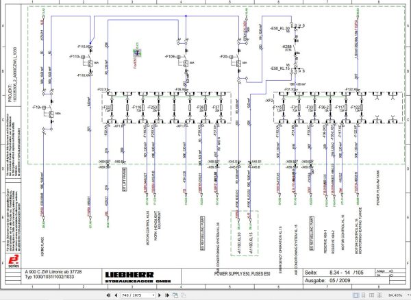 Liebherr Excavator A900C ZW EDC F.D. Litronic Service Manual 10650644 2