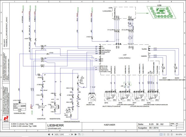 Liebherr Excavator A934C R934C Litronic Service Manual 11697234 ZH 2