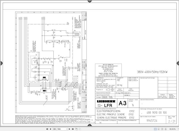 Liebherr Excavator ER 900 942 Litronic Service Manual 2