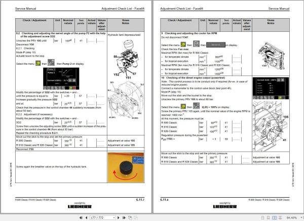 Liebherr Excavator R906 R916 R926 Classic Service Manual 11644791 2