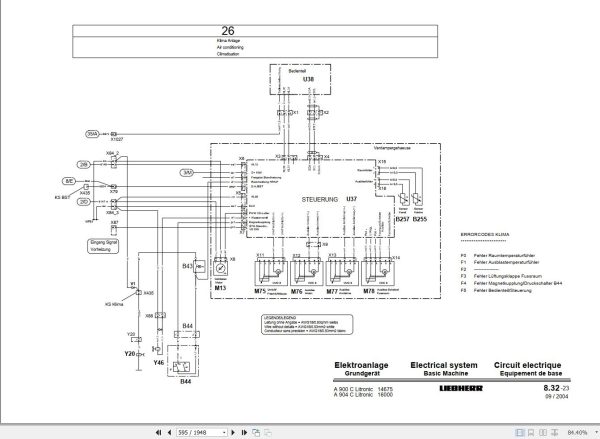 Liebherr Hydraulic Excavator A900C A904C Litronic Technical Manual FR 2