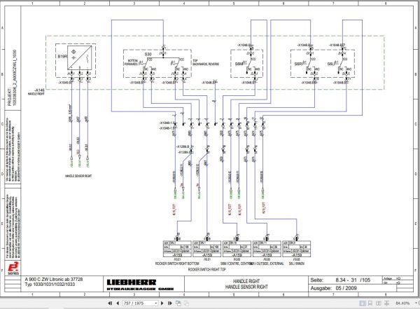 Liebherr Hydraulic Excavator A900C ZW EDC F.D. Litronic Service Manual 2