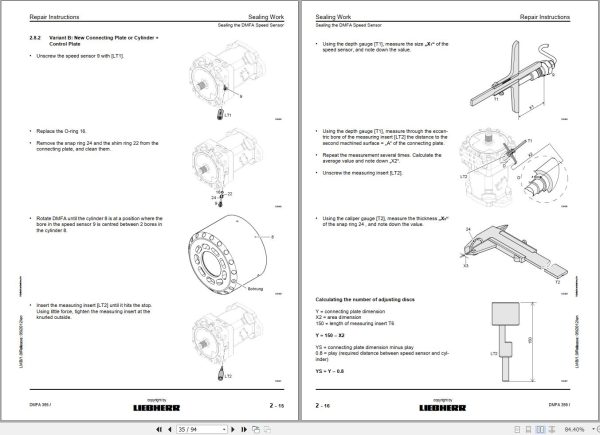 Liebherr Hydraulic Motor DMFA355 DMVA355 to DMVA370 Repair Manual 10140739 2