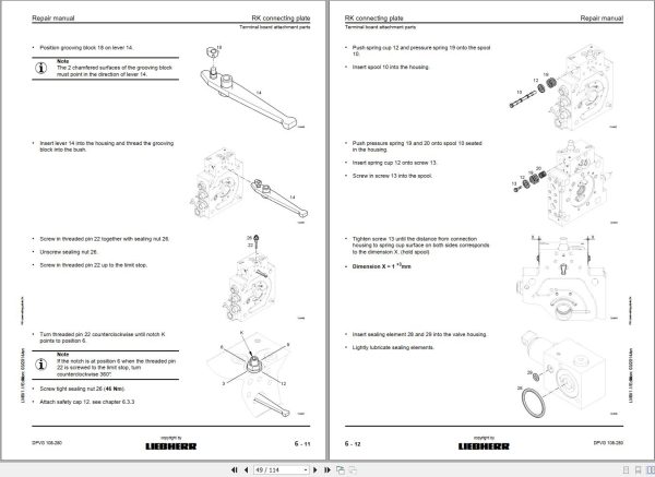 Liebherr Hydraulic Pump DPVG108 280 Repair Manual 10142956 2