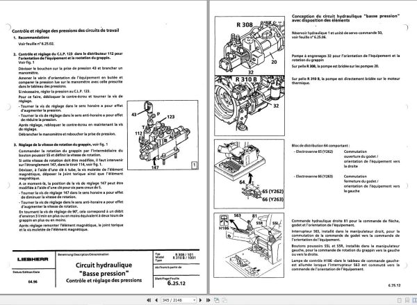 Liebherr Hydraulic Shovels A308 R308 A316 Technical Manual FR 2