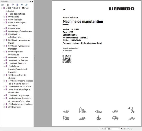Liebherr Material Handling LH110M 1227 Technical Manual FR 1