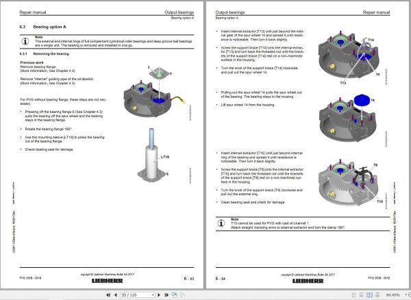 Liebherr Pump Distribution Gears PVG 250B 351B Repair Manual 12494744 2