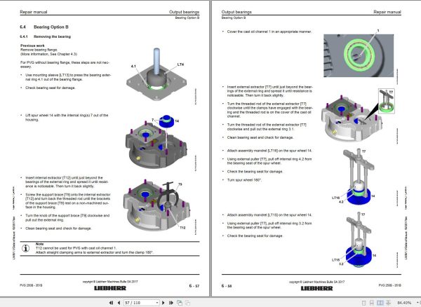 Liebherr Pump Gears PVG250B to PVG351B Repair Manual 12494744 2