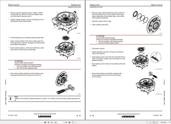 Liebherr Pump Gears PVG300C to PVG450C Repair Manual 11441229 2