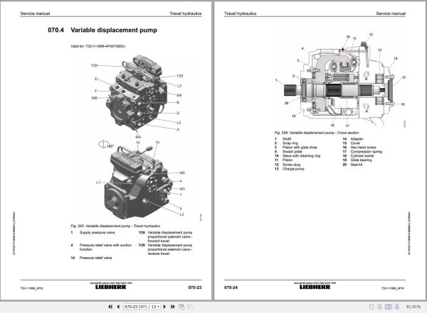 Liebherr Telescopic Handler T32 7 1666 4FS Service Manual 12217173 2020 2