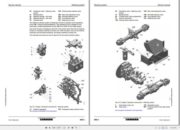 Liebherr Telescopic Handler T33 10 1695 3AS Service Manual 12235425 2020 2