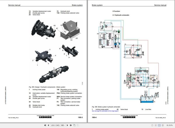 Liebherr Telescopic Handler T33 10 1695 4F Service Manual 12231156 2020 2