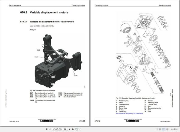 Liebherr Telescopic Handler T35 6 1680 3A Service Manual 12235431 2020 2