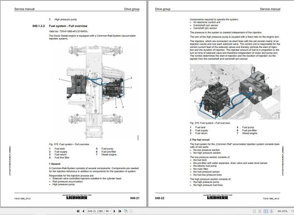 Liebherr Telescopic Handler T35 6 1680 4F Service Manual 12231157 2020 2