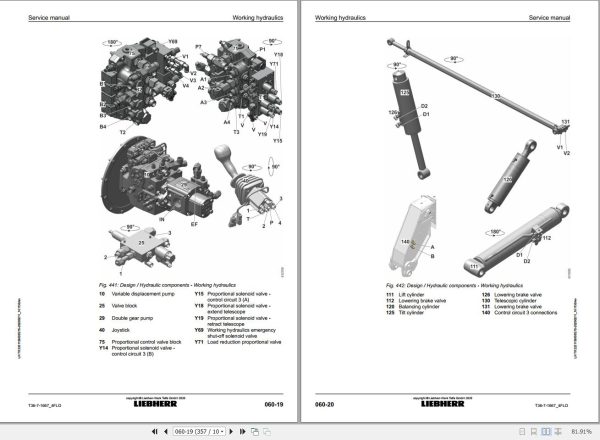 Liebherr Telescopic Handler T36 7 1667 4F Service Manual 12231158 2020 2