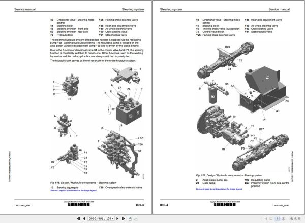 Liebherr Telescopic Handler T36 7 1667 4FS Service Manual 12217176 2020 2