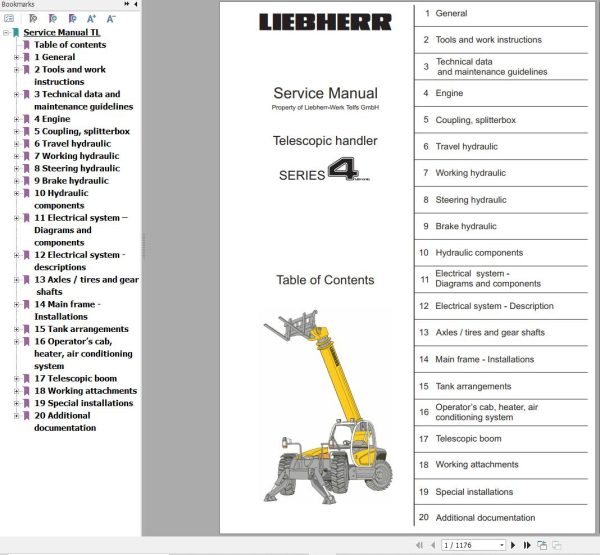 Liebherr Telescopic Handler T435 T442 T445 Service Manual And Diagram 1