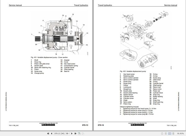 Liebherr Telescopic Handler T55 7 1708 3AS Service Manual 12251508 2020 2