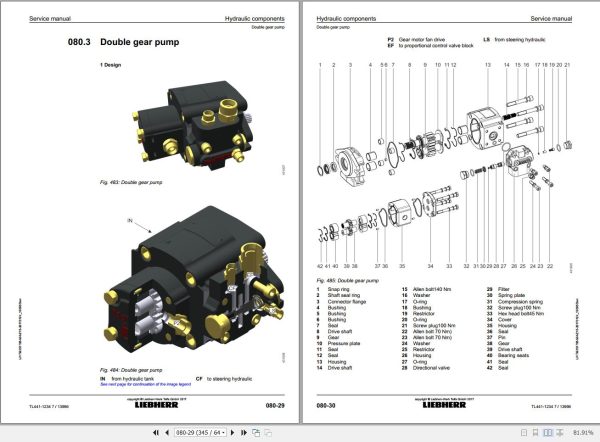 Liebherr Telescopic Handler TL441 1234 7 13996 Service Manual 93517084 2