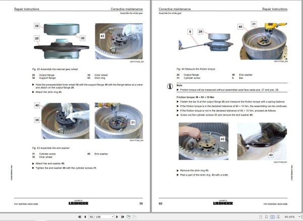 Liebherr Travel Drive FAT500F528 Repair Instructions Manual 90200299 2