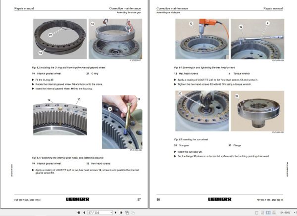 Liebherr Travel Drive FAT600E506 Repair Instructions Manual 969012201 2