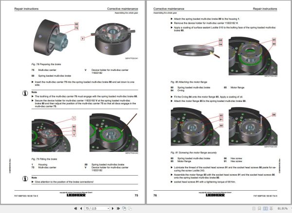 Liebherr Travel Drive FAT600F530 Repair Instructions Manual 90007348 2