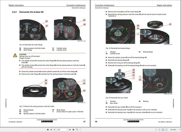 Liebherr Travel Drive FAT650F531 Repair Instructions Manual 90012074 2