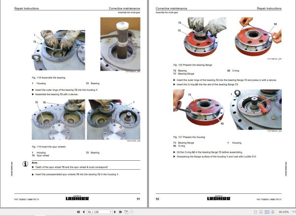 Liebherr Travel Drive FAT700E501 Repair Instructions Manual 968975701 2