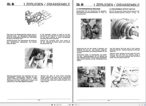 Liebherr Travel Gear PR731C Repair Instructions Manual 9780930 EN DE 2
