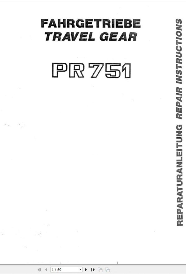 Liebherr Travel Gear PR751 Repair Instructions Manual 9780931 EN DE 1