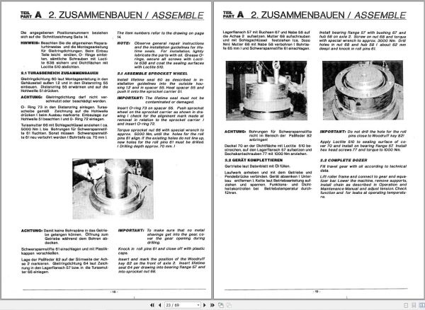 Liebherr Travel Gear PR751 Repair Instructions Manual 9780931 EN DE 2