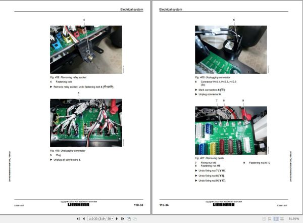 Liebherr Wheel Loader L508 1817 Removal And Installation Instructions 12249250 2