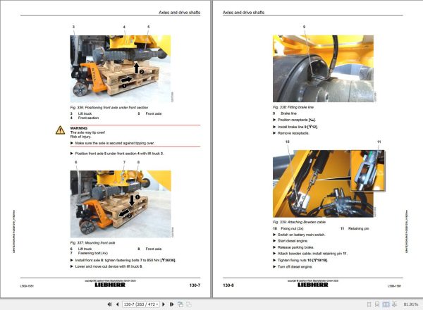 Liebherr Wheel Loader L509 1581 Removal And Installation Instructions 12241261 2