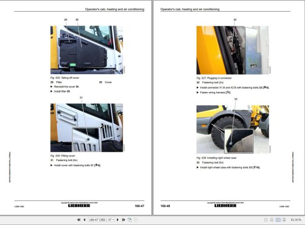 Liebherr Wheel Loader L509 1582 Removal And Installation Instructions 12241262 2