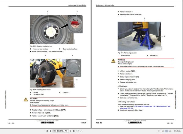 Liebherr Wheel Loader L514 1583 Removal And Installation Instructions 12236251 2
