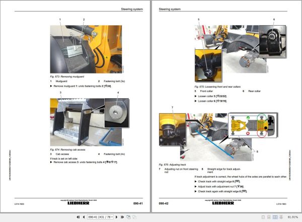 Liebherr Wheel Loader L514 1663 Removal And Installation Instructions 12236252 2