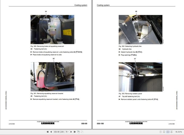 Liebherr Wheel Loader L518 1655 Removal And Installation Instructions 12236253 2