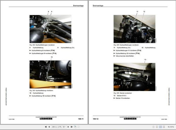 Liebherr Wheel Loader L524 1585 Removal And Installation Instructions Manual 12238757 DE 2