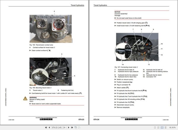 Liebherr Wheel Loader L538 1493 Removal And Installation Instructions Manual 12238759 2