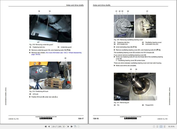 Liebherr Wheel Loader L538 G6.1 D 1754 Removal And Installation Instructions 12264502 2