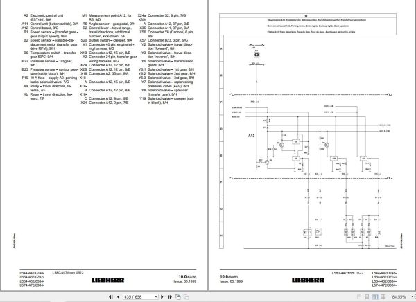 Liebherr Wheel Loader L544 To L580 Service Manual 8450616 3