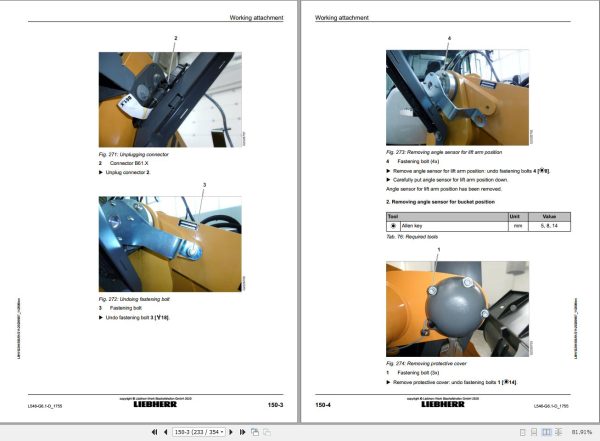 Liebherr Wheel Loader L546 G6.1 D 1755 Removal And Installation Instructions 12264503 2