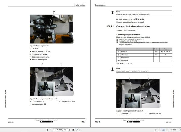 Liebherr Wheel Loader L550 1214 Removal And Installation Instructions 12225698 2