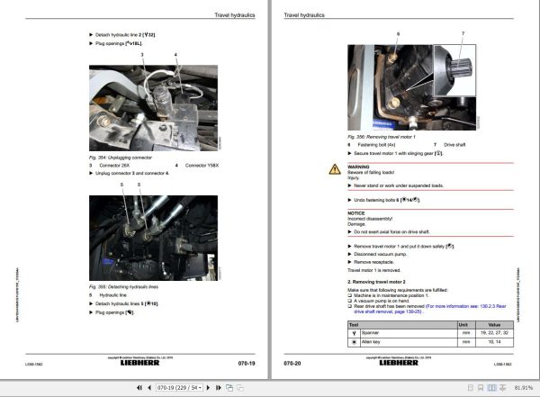 Liebherr Wheel Loader L550 1562 Removal And Installation Instructions Manual 12244365 2