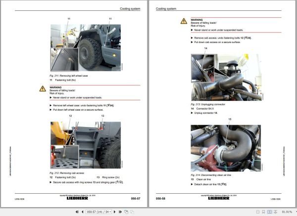 Liebherr Wheel Loader L550 1839 Removal And Installation Instructions Manual 12244366 2